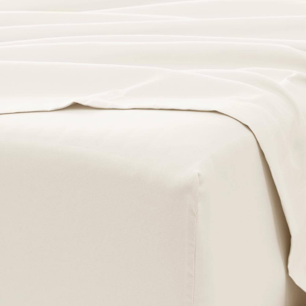 6-Piece Ivory Solid Microfiber King Sheet Set Free Shipping New