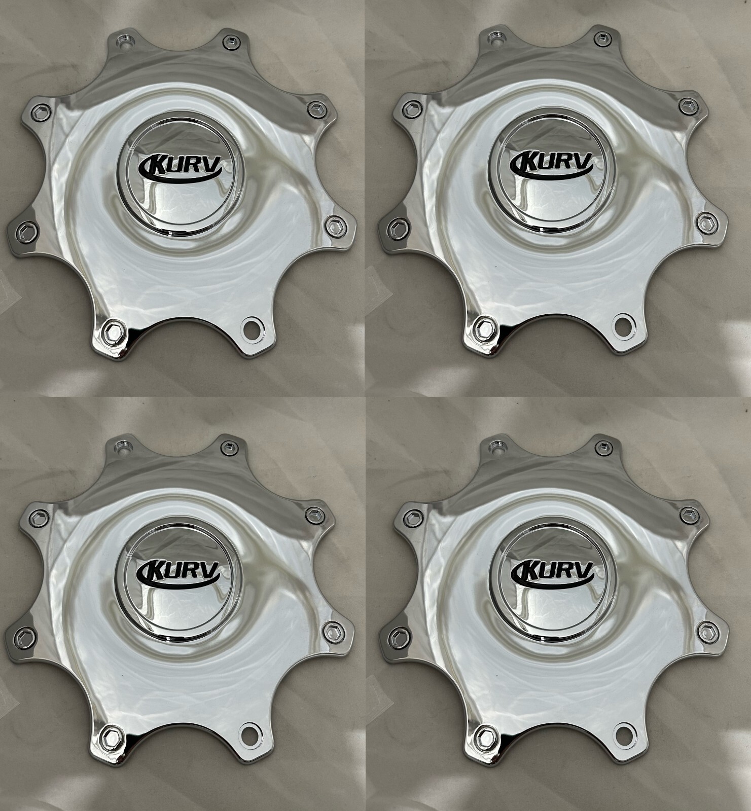 4 Pack Deal Kurv Royalty Chrome Wheel Center Cap PD-CAPSX-P8017