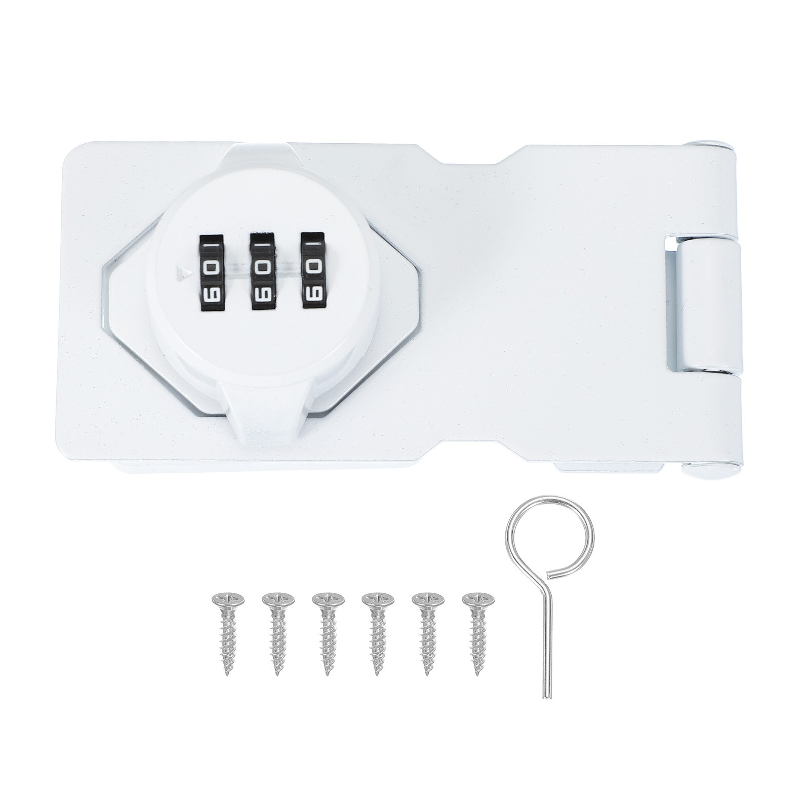 Password Rotary Hasp Locks Mechanical Cabinet Combination Latch Locks 3.5" White