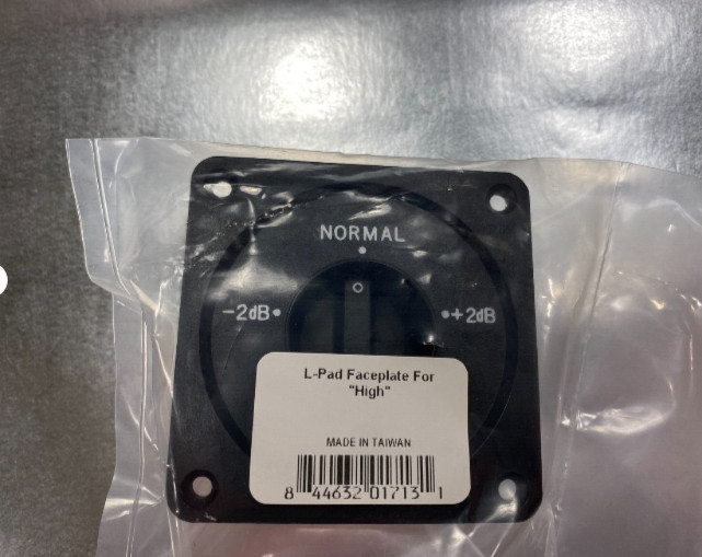 L-pad High-Range, Mid-Range Level Control Faceplate