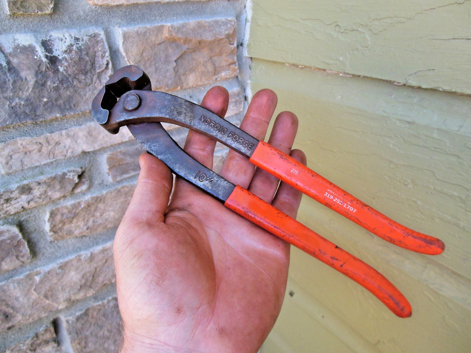 VINTAGE FARRIER 10" NIPPERS HORSE HOOF TRIMMING USA Nordic Forge
