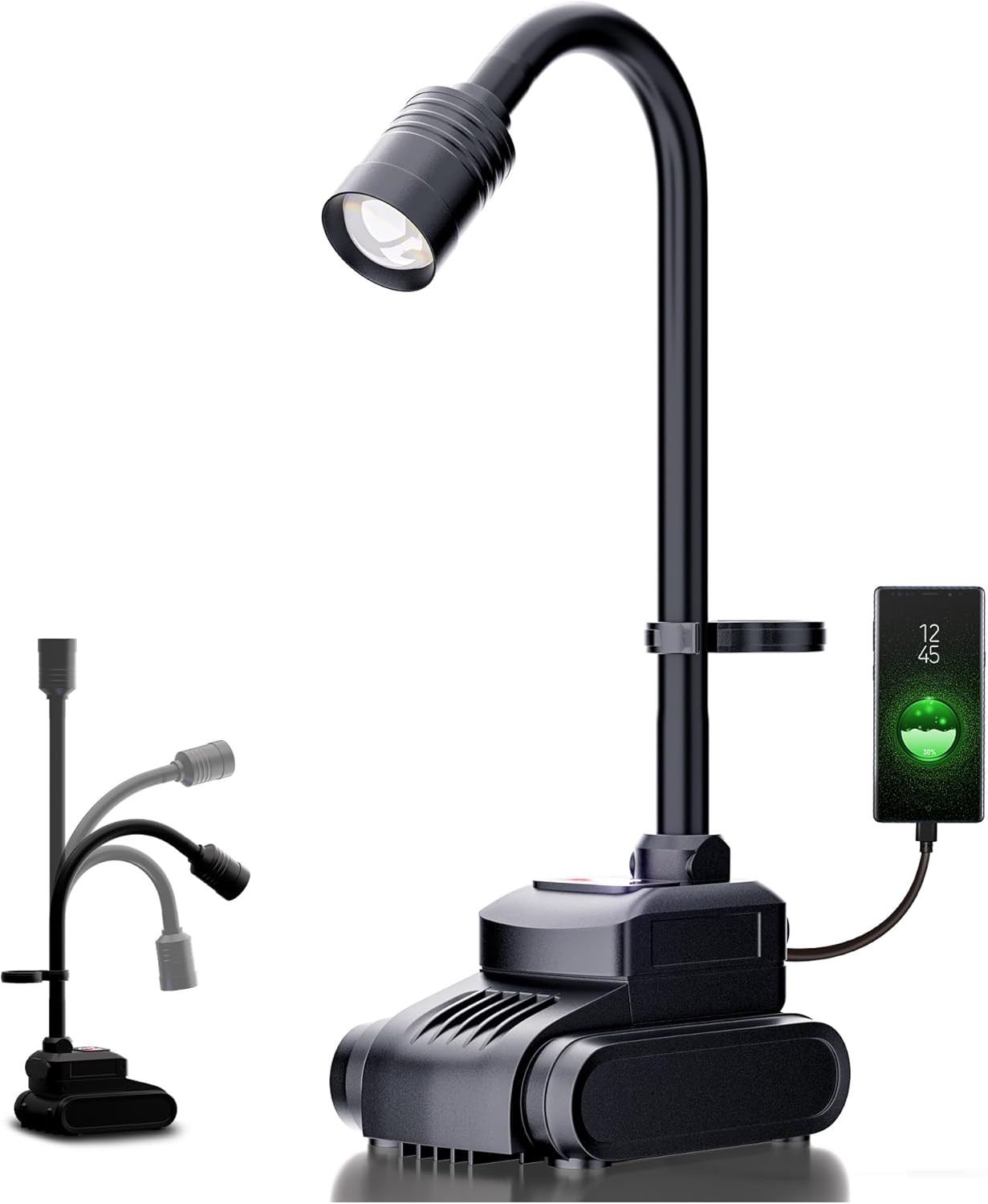 LED Work Light, 5000Mah Magnetic Gooseneck Light Rechargeable, 2000 Lumen 360°Fl