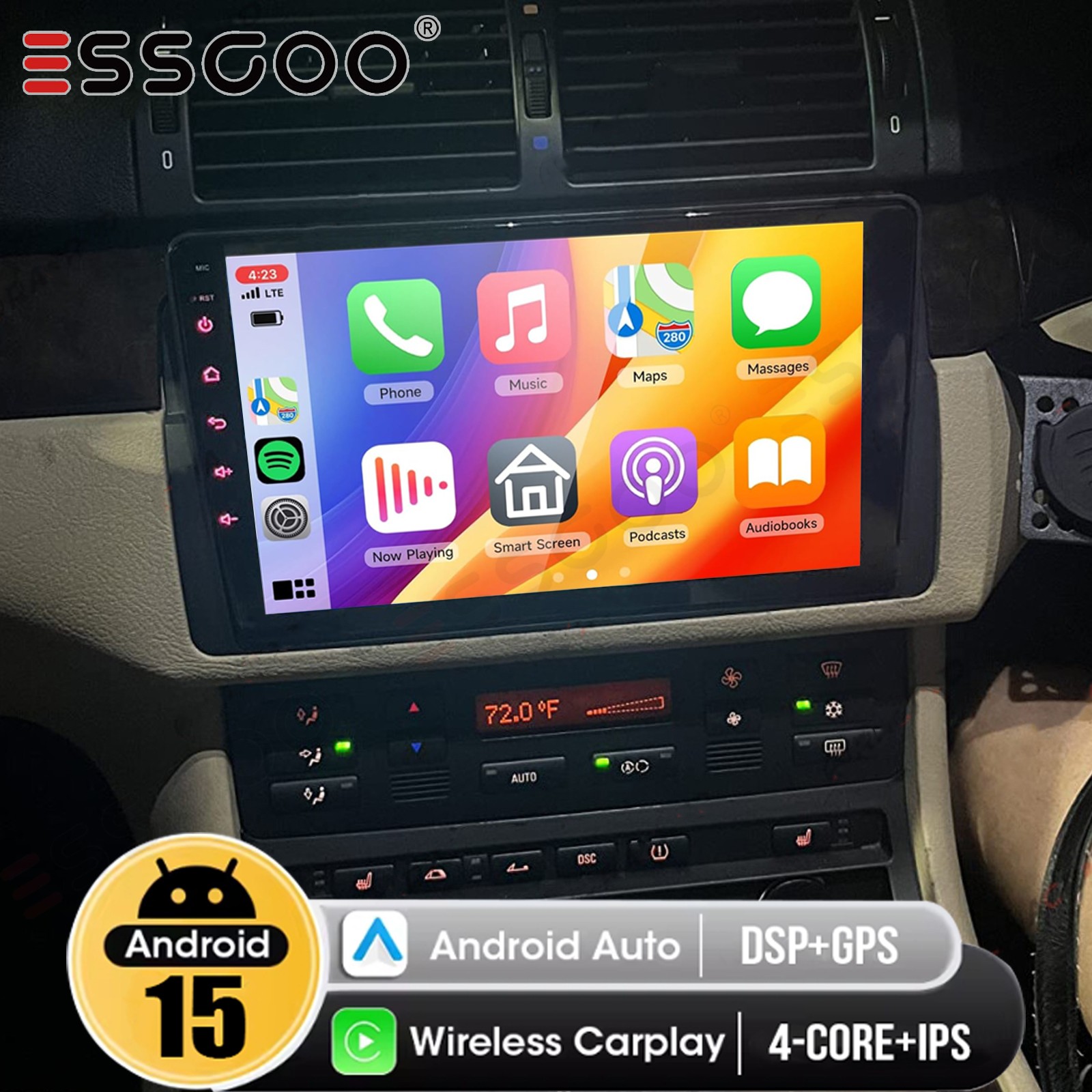 Android 15 Carplay Car Stereo FM Radio Fit BMW E46/318i/320i/323i/325i/328i/330i
