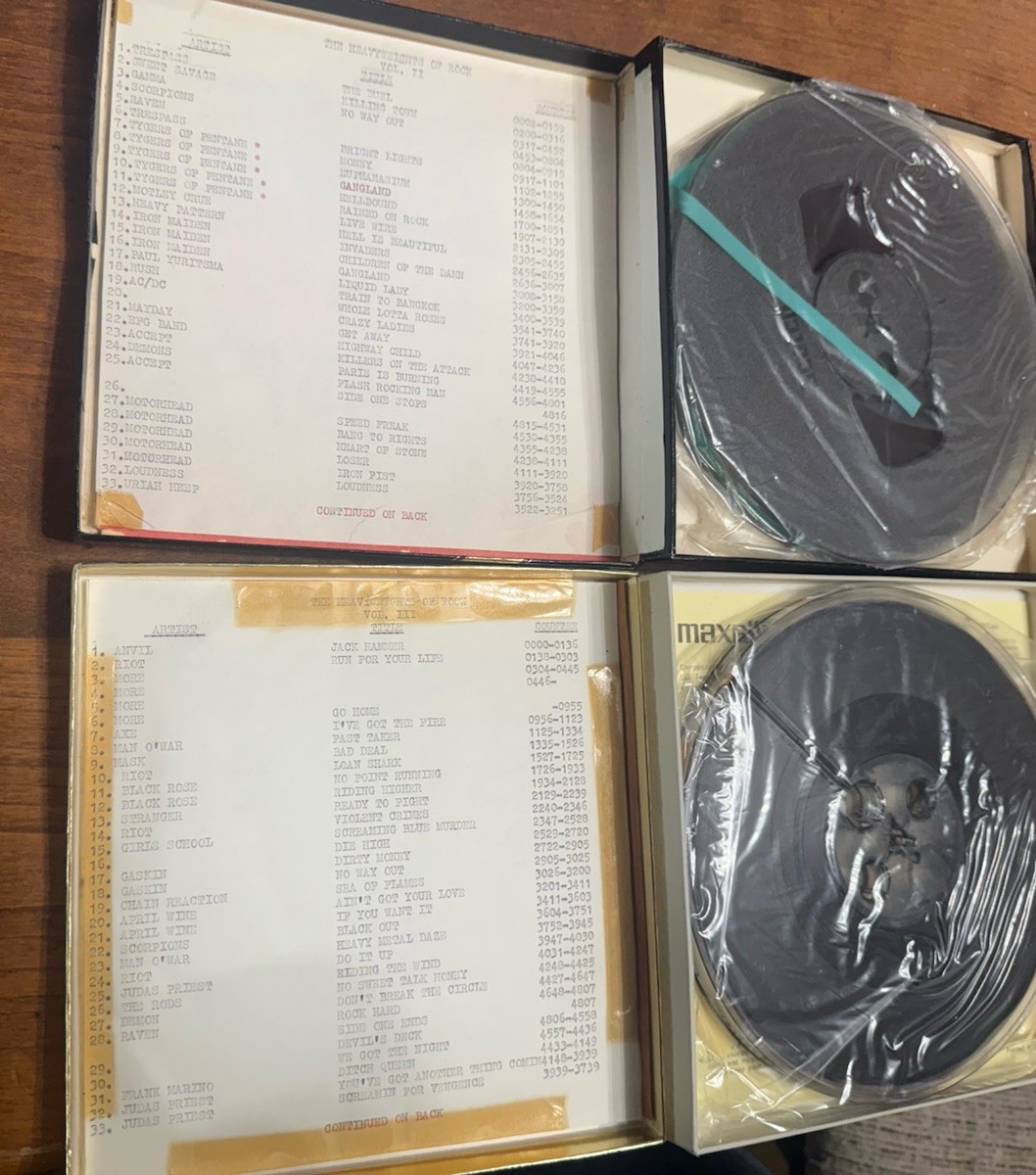 Vtg  Reel to Reel Radio Rock Band recording Ozzy Motörhead Recording Tapes 80’s
