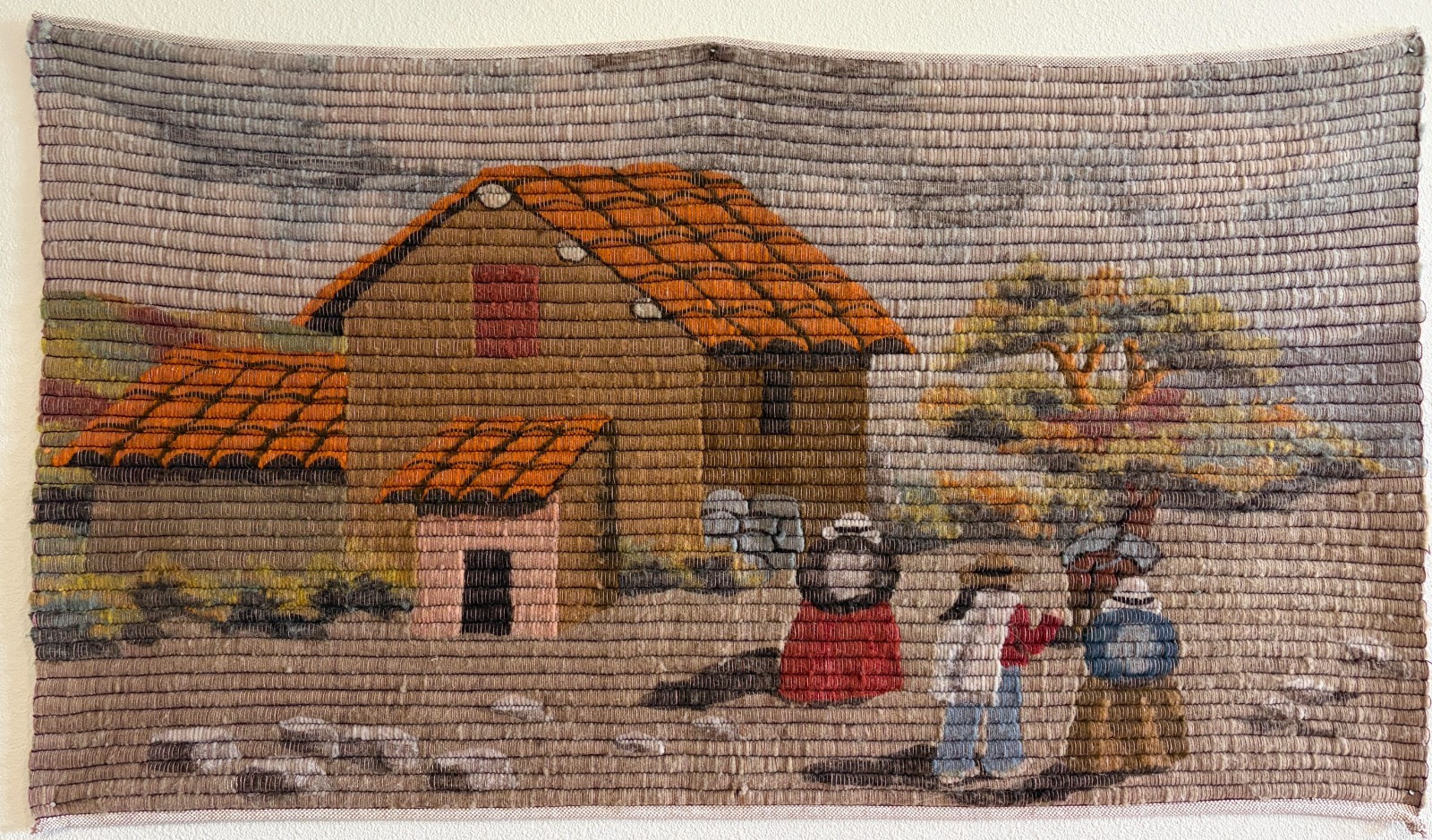 Vintage Peruvian Wool Tapestry Hand Woven Wall Art - Peru