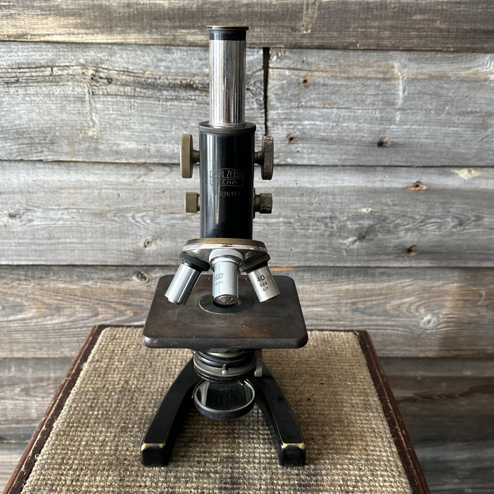 Vintage Carl Zeiss Jena Microscope Nr. 236161 Parts Display Microscope
