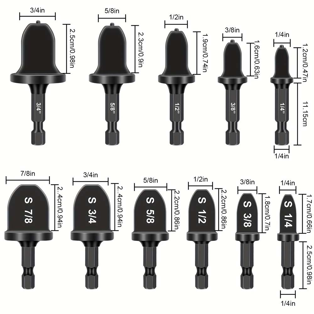 Sturdy High-Precision User-Friendly Tool-Compatible 11PCS Drill Flaring Tool Set