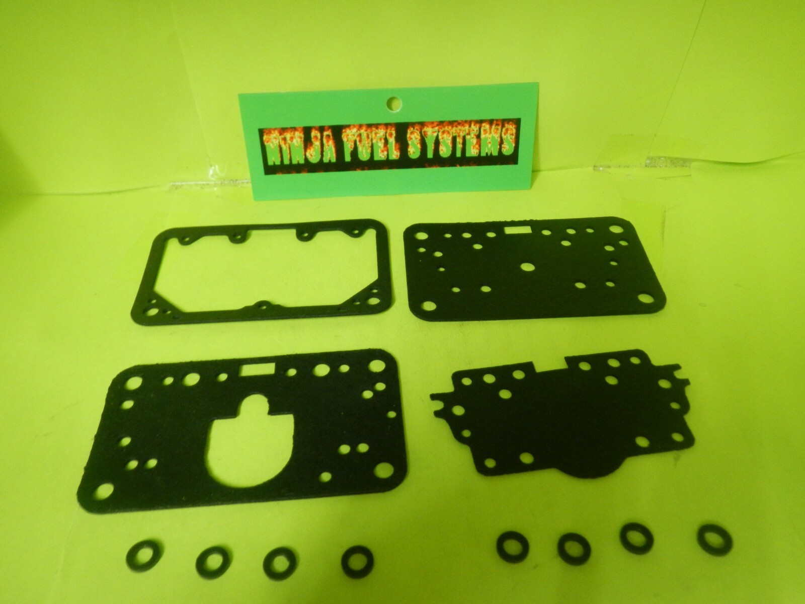 CARBURETOR BOWL SERVICE KIT BLACK COATED GASKETS SPREAD BORE HOLLEY VACUUM SEC