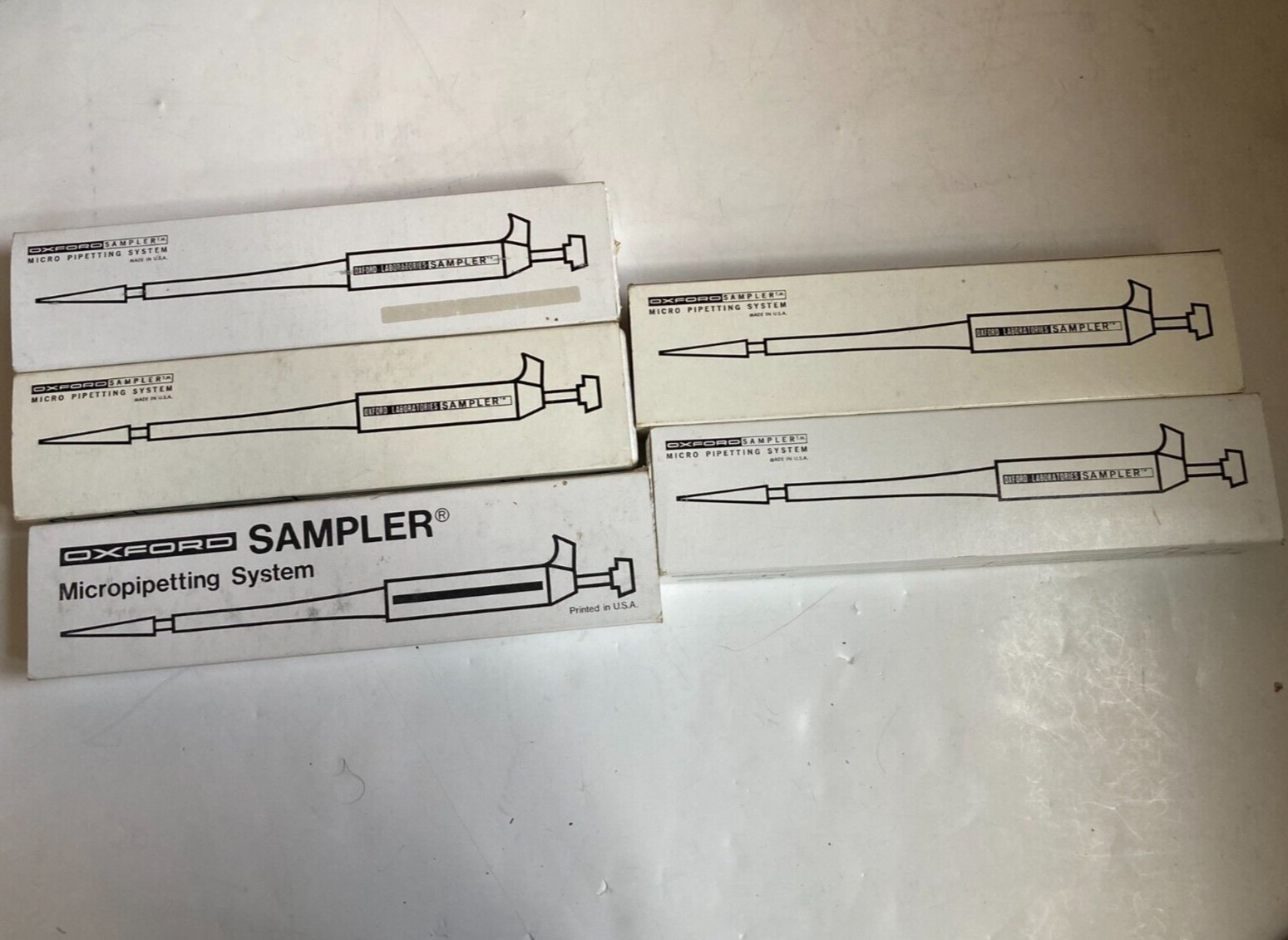 Lot Of 5 Oxford Sample Micro Pipetting System