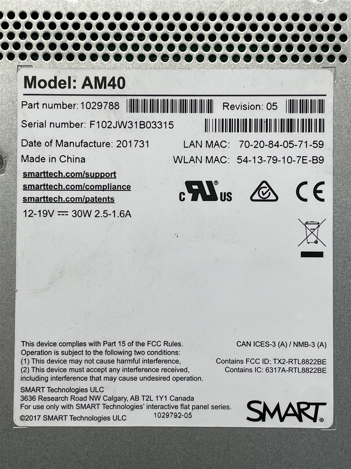 SMART TECHNOLOGIES AM40 iQ APPLIANCE FOR SMART BOARD INTERACTIVE DISPLAY