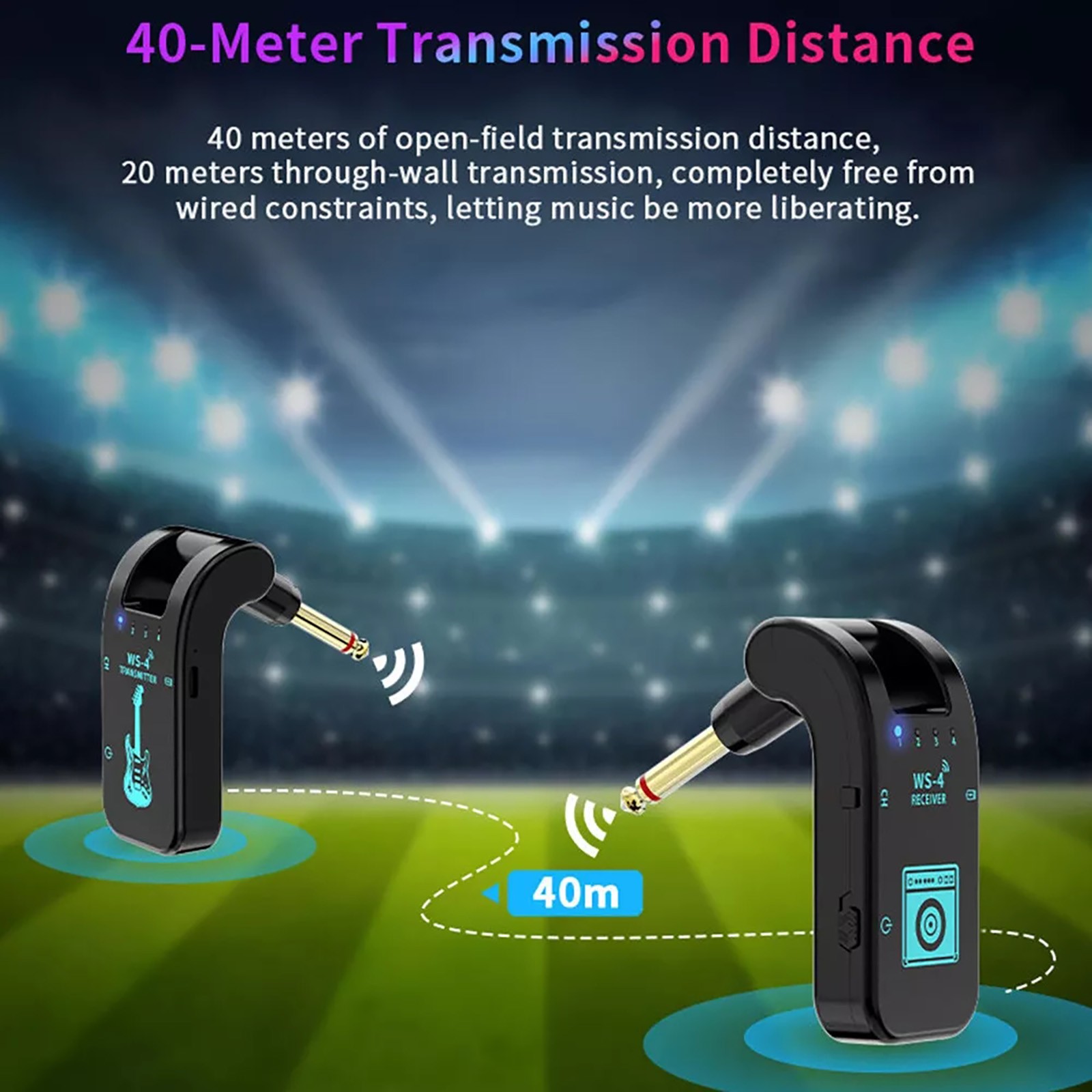 High Stability 2.4G Wireless Guitar Rechargeable Transmitter And Receiver