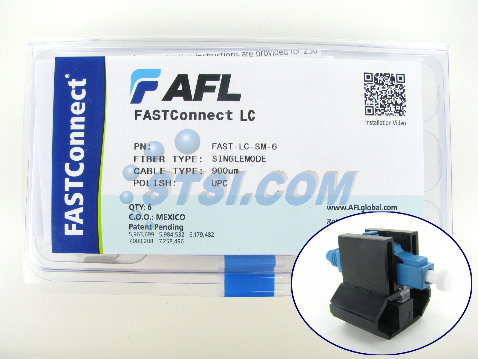 AFL FAST-LC-SM-6 FastConnect LC SM OS2 Fiber Optic Connector, 6-Pack ~STSI