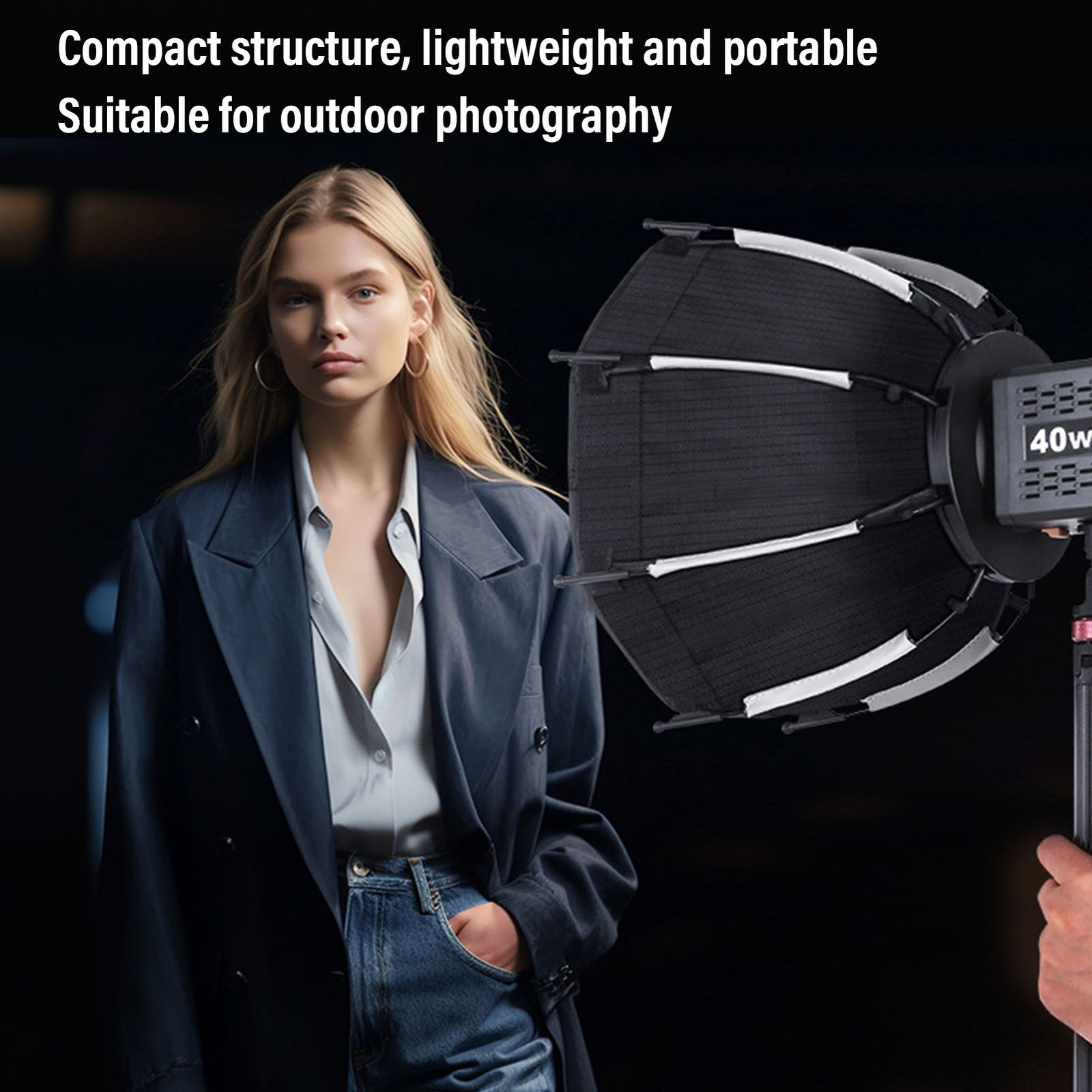 Portable Octagonal Softbox With Grid For Mount Fill Light