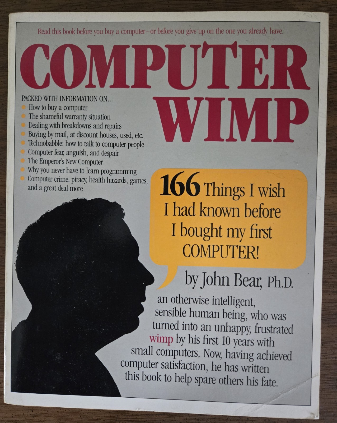 Computer Wimp, by John Bear, vintage computer book from 1983