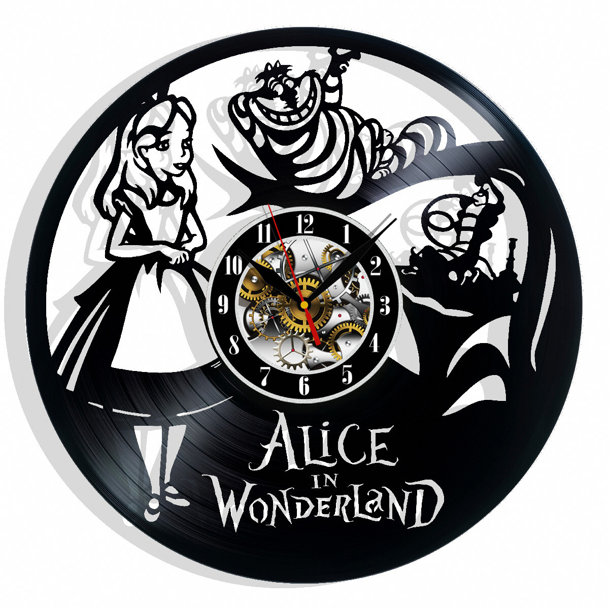 Alice In Wonderland Vinyl Wall Clock Gift Birthday Holiday Art Home Room Decor