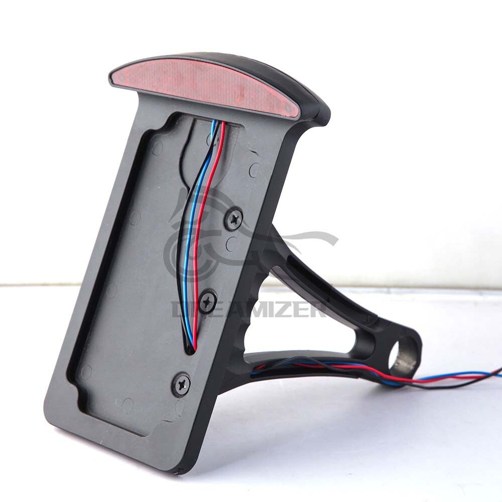 Universal Black Motorcycle BRAKE Tail LED LIGHT Side Mount License Plate Holder