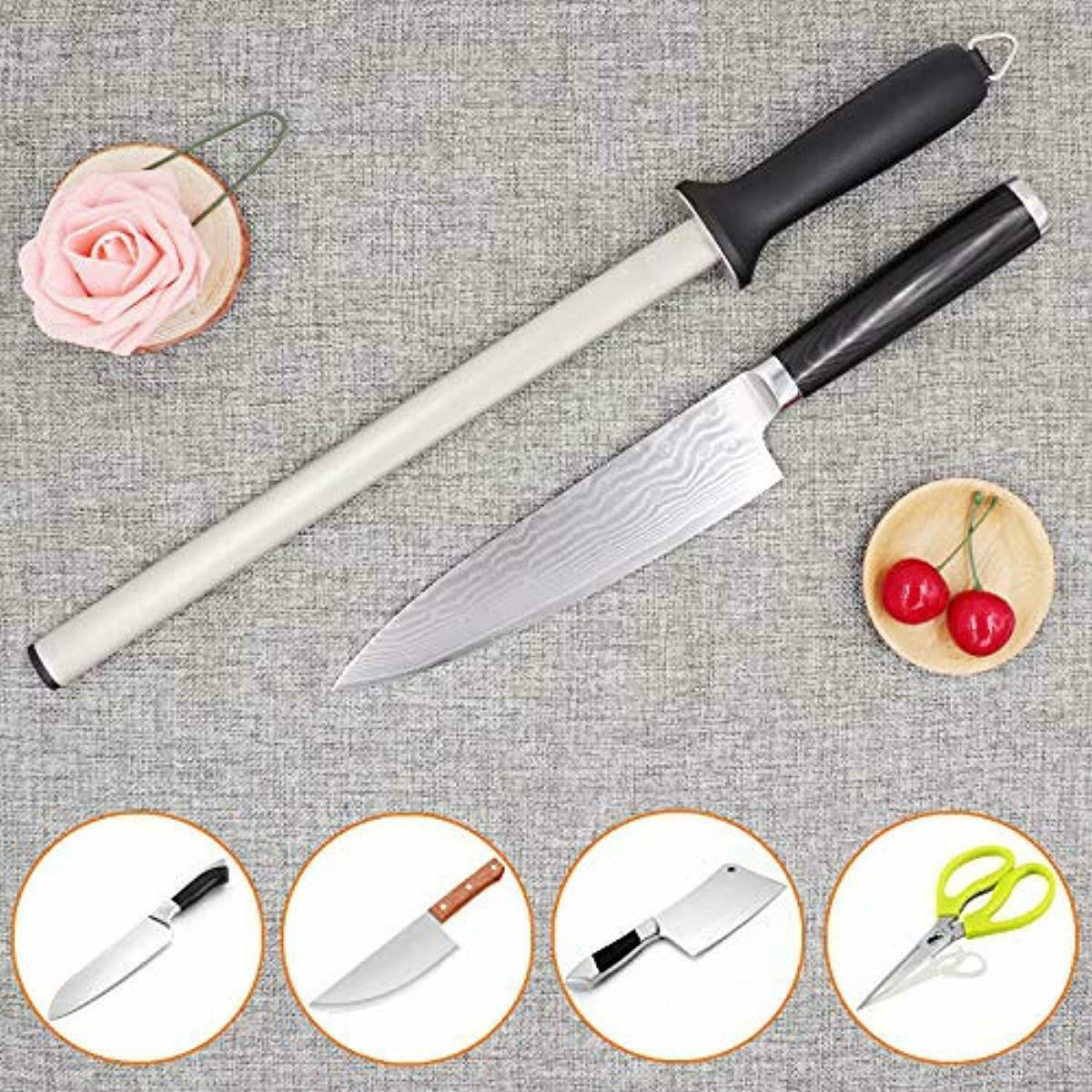 12 Inch Knife Sharpener Steel Sharpening Rod Kitchen Knives Sharpening Tool