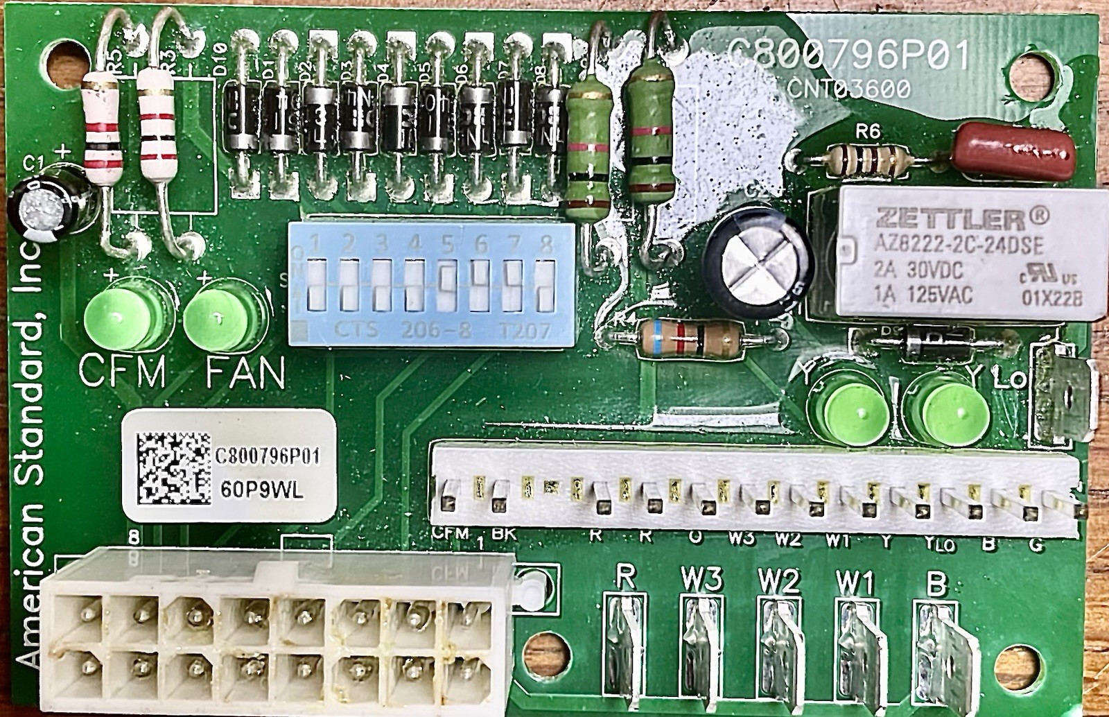 American Standard, Inc. HVAC Control Board C800796P01 CNT03600 125VAC 2A Trane