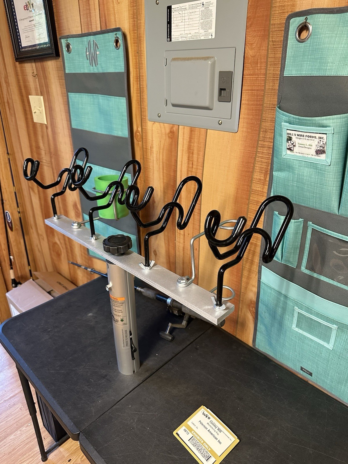 24 Inch T-bar with 2-3/8 seat pedestal post and 4 Dual Holders Made In The USA*