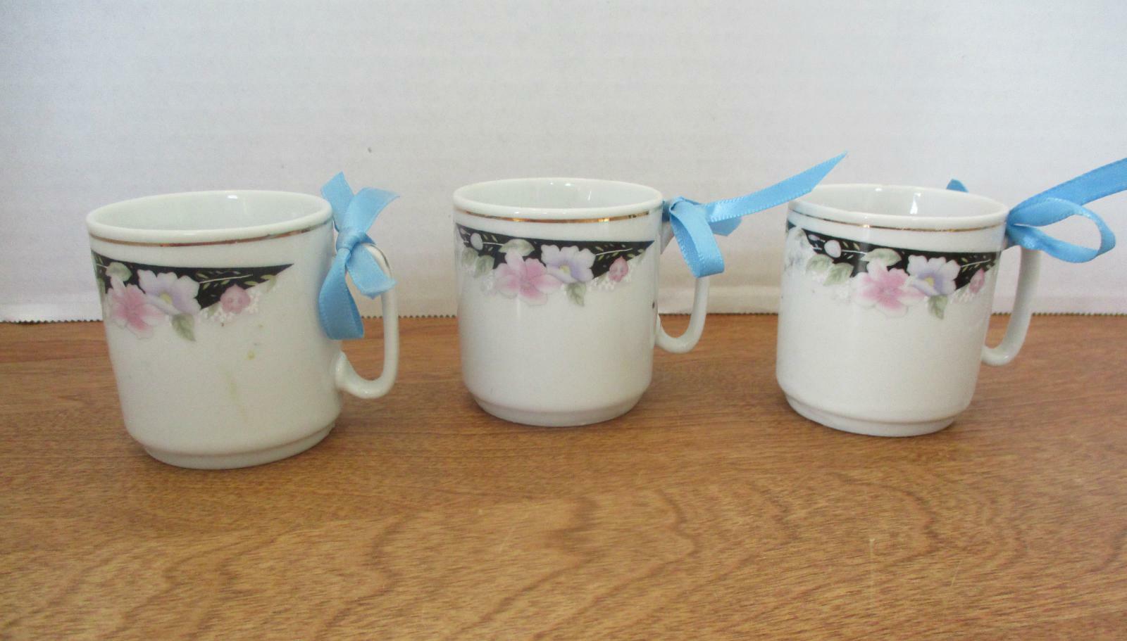 Set of 3 Porcelain Espresso Cups Made in China