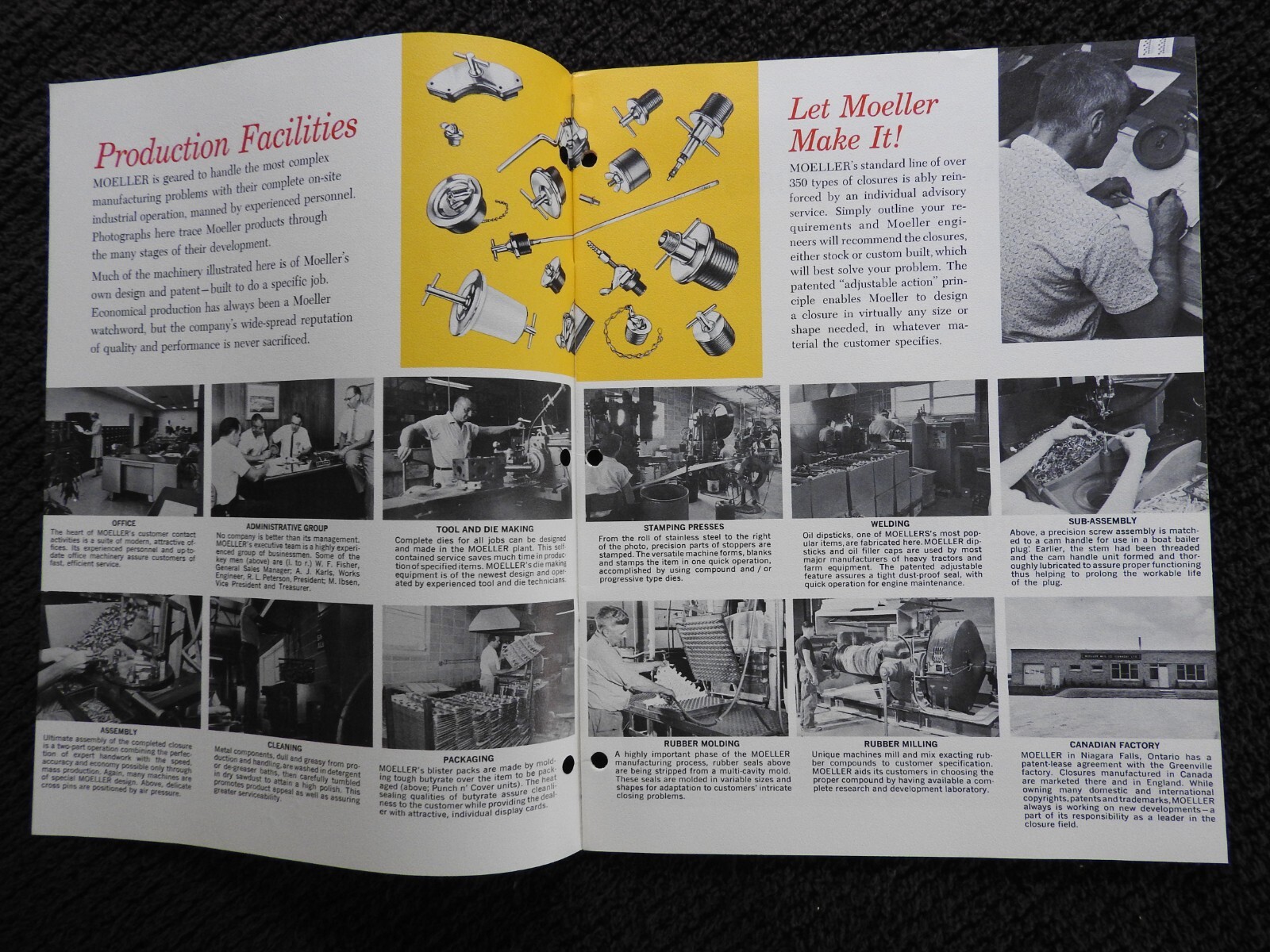 1966 Moeller Manfacturing Co Closures Engineering Catalog/Brochure Greenville MS