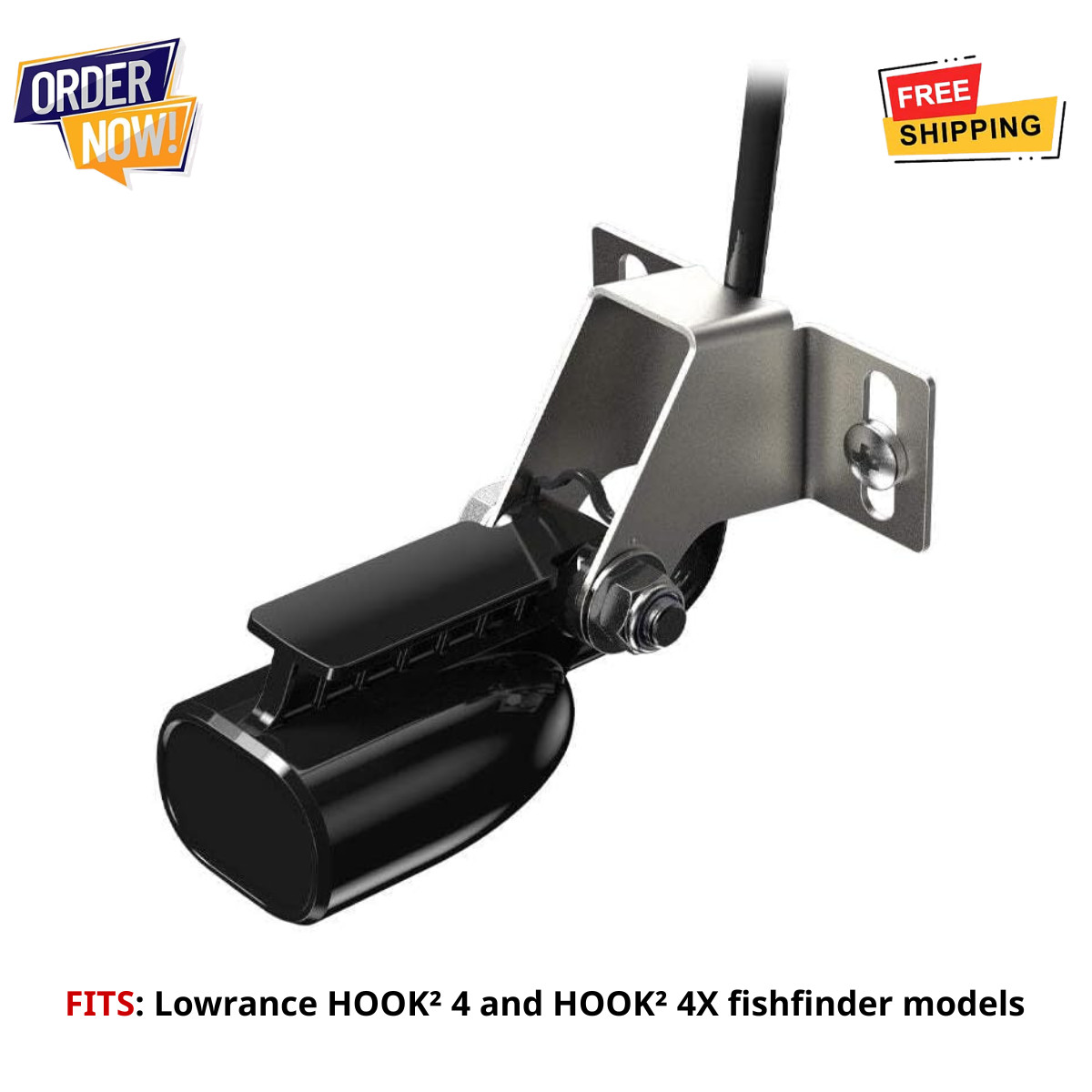 HOOK2 Bullet Skimmer Transducer Fits Lowrance HOOK2 4 4x Fish Finder Sonar 4 Pin