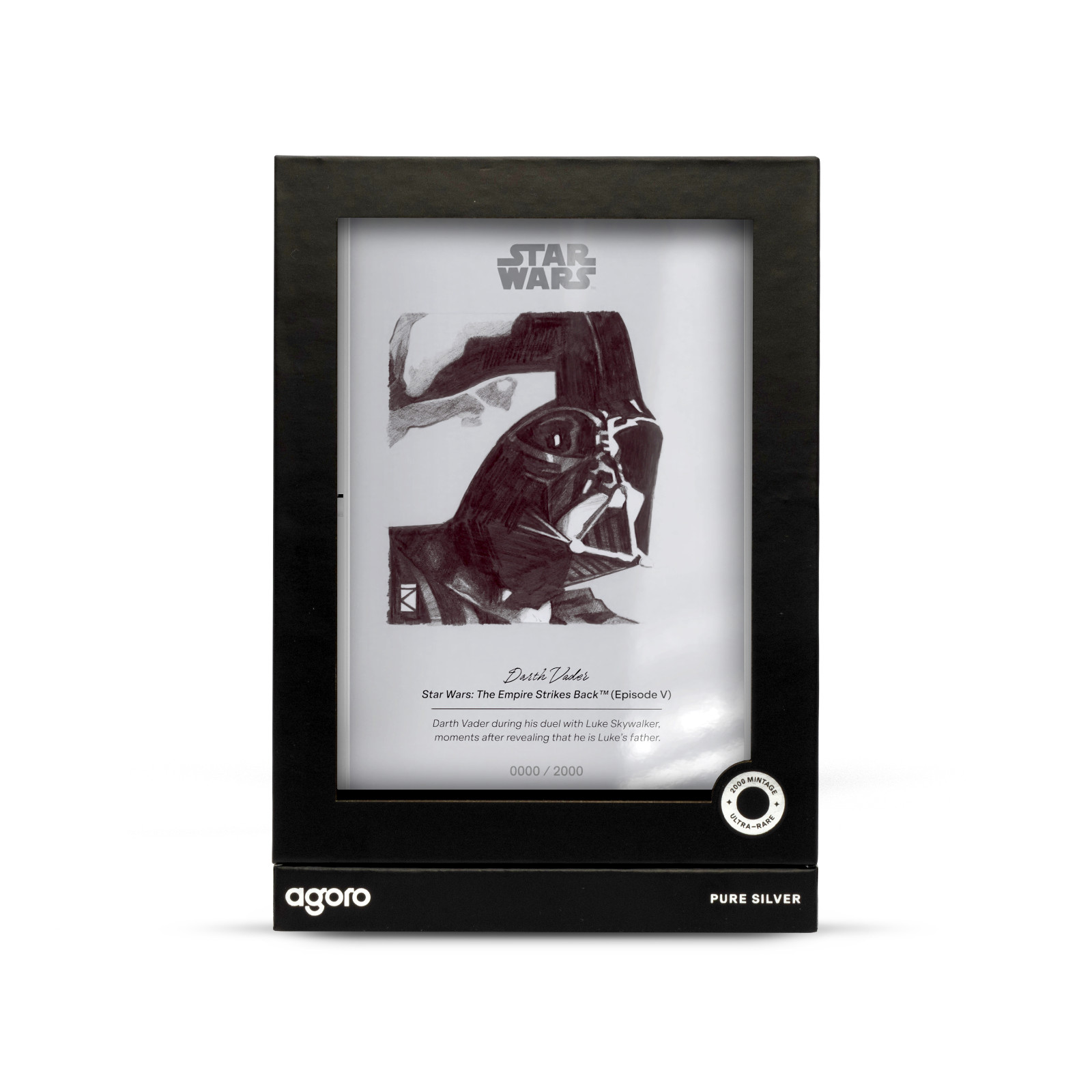 2026 Agoro Niue Star Wars™ Sketch Art - Darth Vader™ 5g .999 Silver Foil NEW