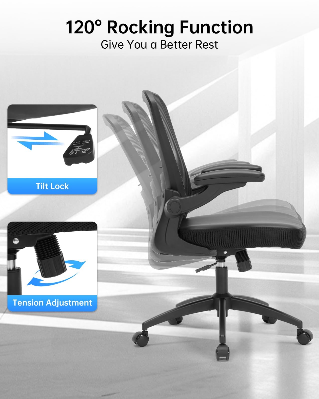 Ergonomic Office Chair,400LBS PU Leather Desk Chair with Mesh Back,Ultra Thic...