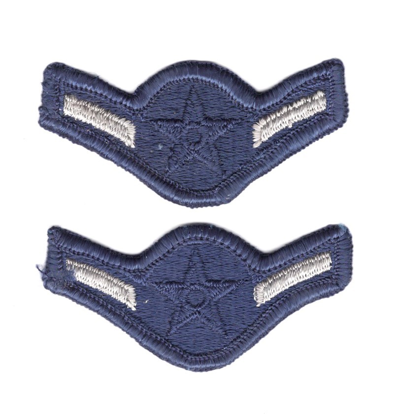 USAF Air Force Chevrons - Airman (pair) - Post Vietnam 3"