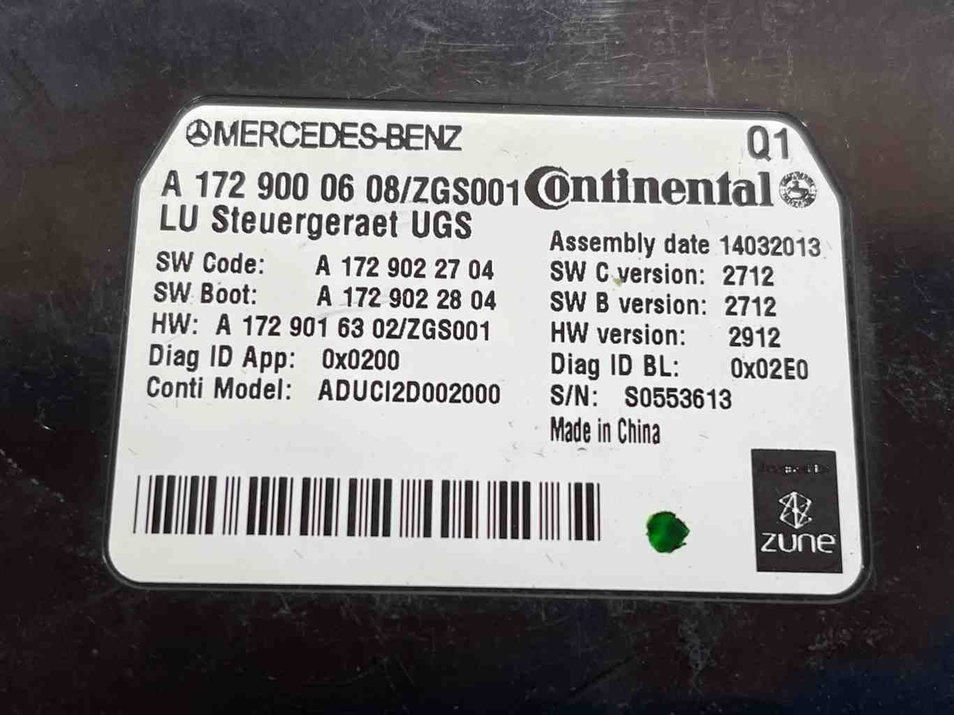 2013 - 2016 MERCEDES E350 Communication Control Module 1729000608 OEM