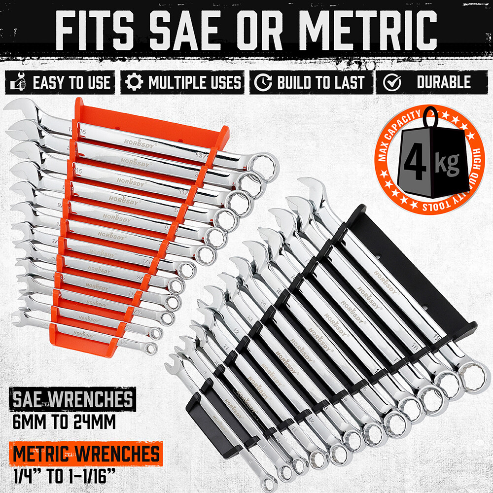Wrench Organizer Holder 2 Pack Tool Box Storage Sockets Tray Rail Sorter Rack 26