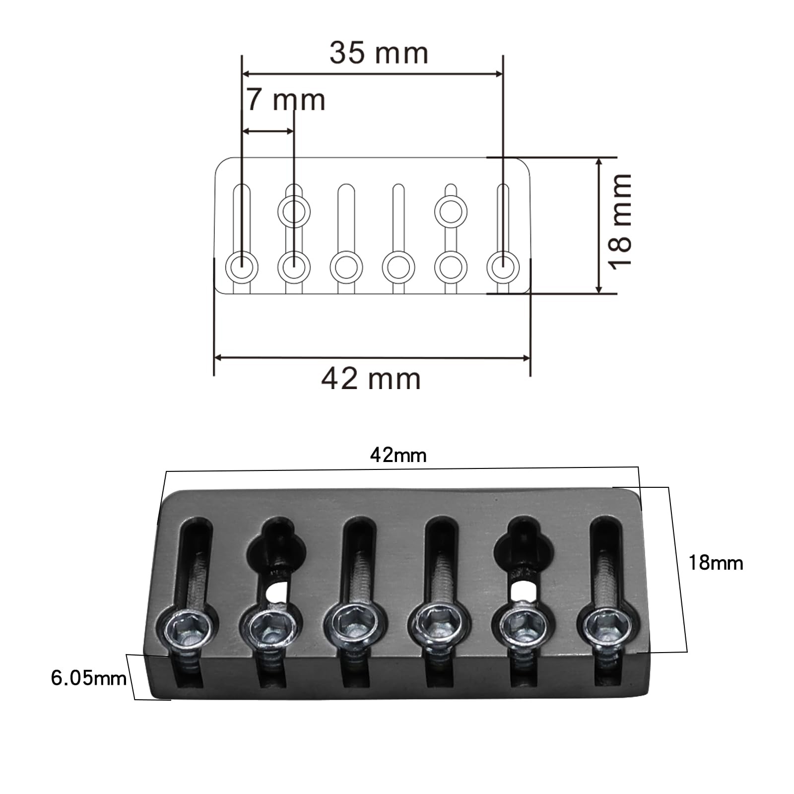 Guitar Bridge String Locks 6 String Guitar Locking Nut Headless Guitar String...