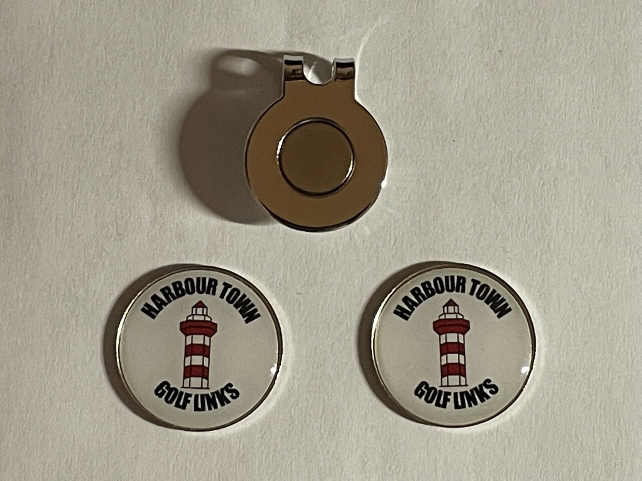 (2) Harbour Town Golf Links Pitchfix Coin Golf Markers W/Hat Clip - RBC Heritage