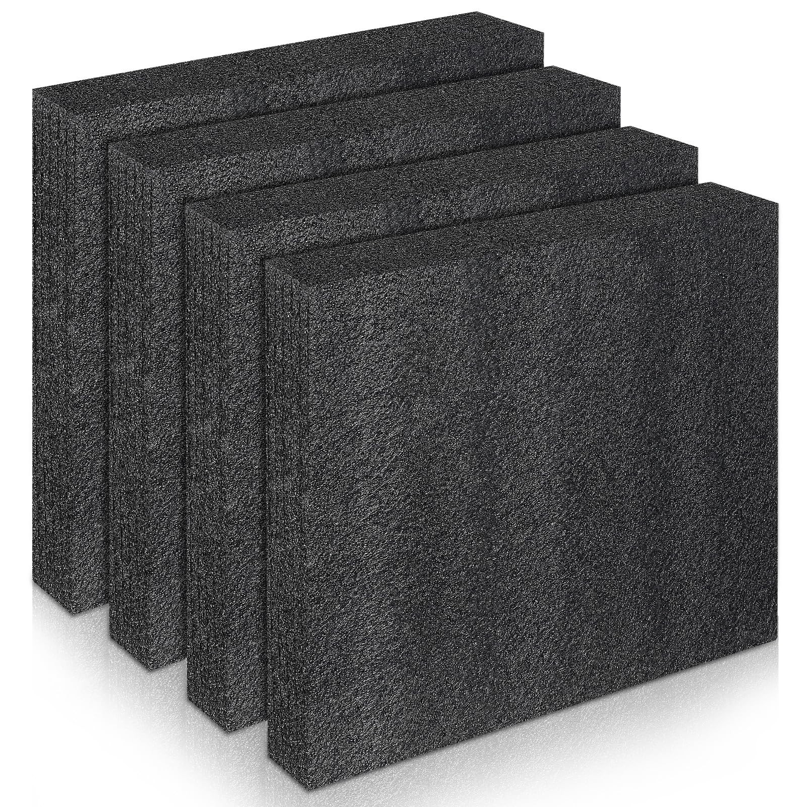 4 PCS Polyethylene Foam Sheet 12x10x1.97 Inch Black Block Insert Packing