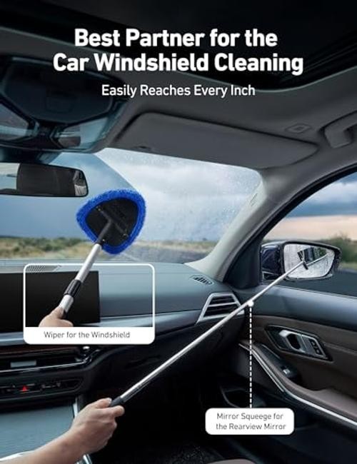 Car Windshield Cleaner Tool, Window Cleaning Kit with with a Mirror Squeegee