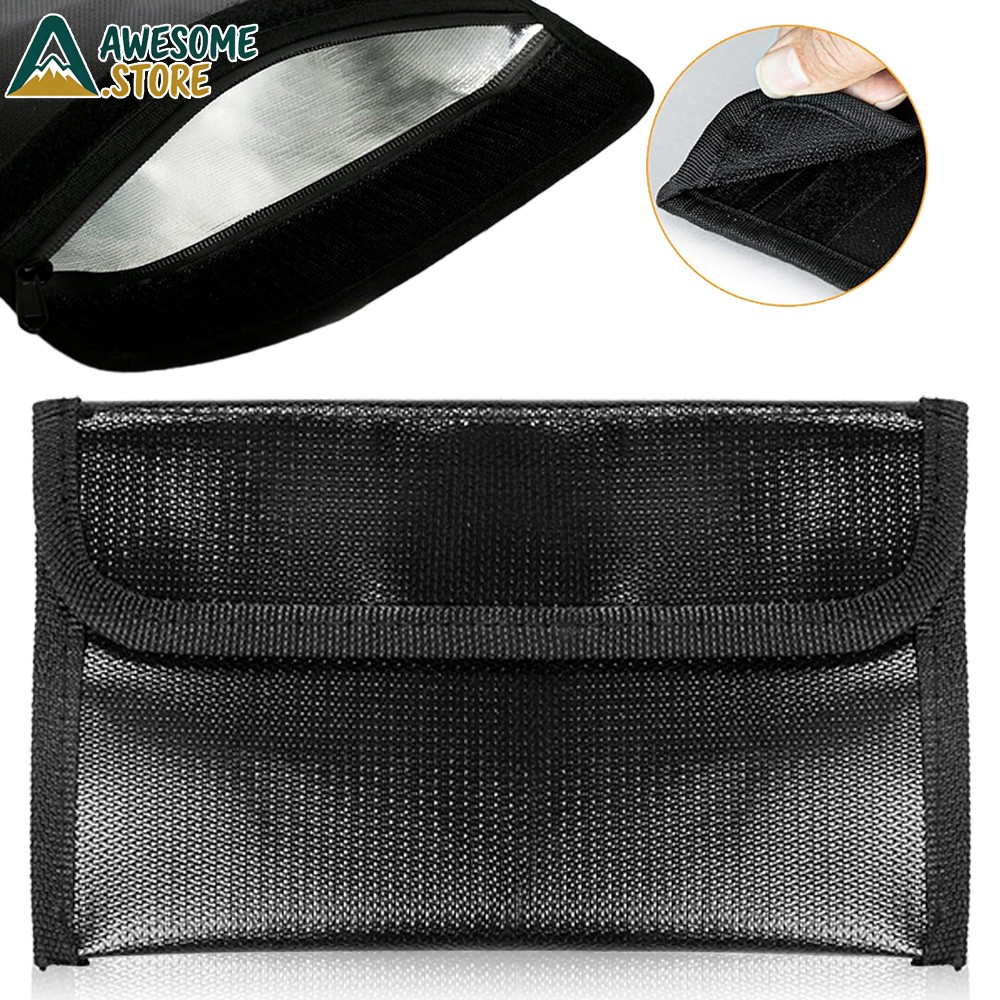 Small Fireproof Bag Waterproof Money Cash Pouch Document Safe Holder with Zipper