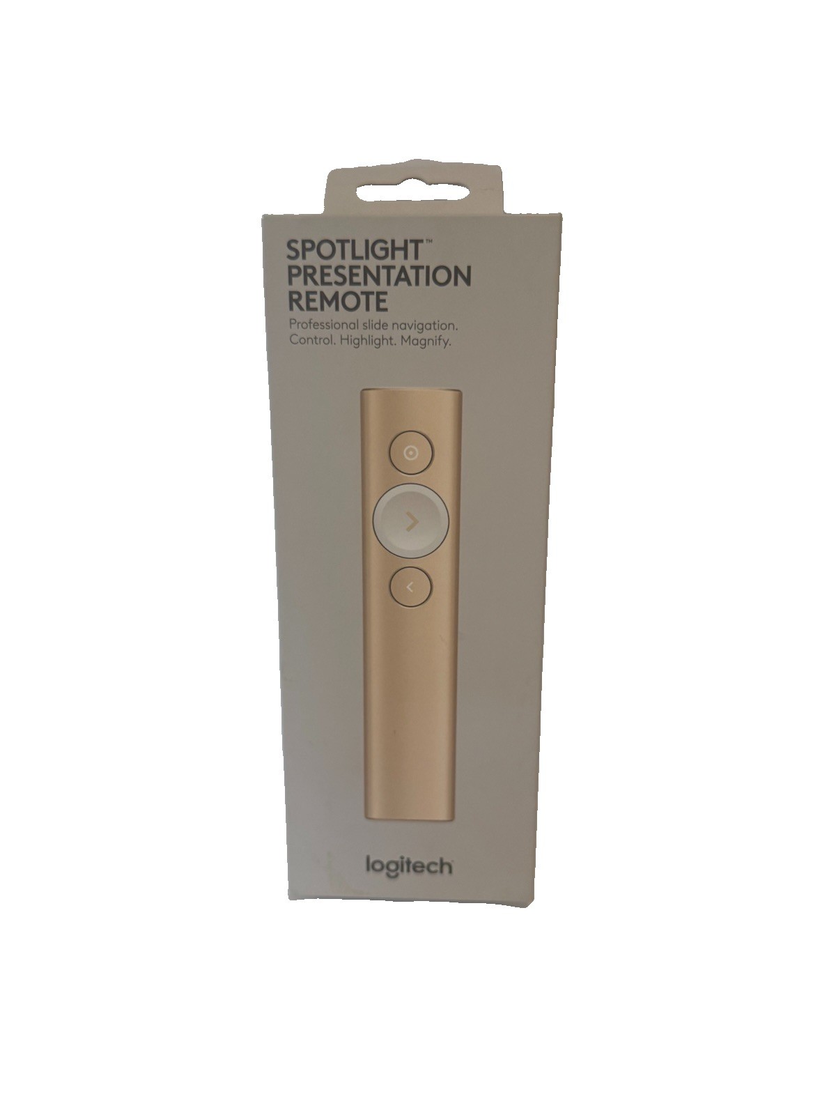 Logitech Spotlight Presentation Remote Gold Wireless Bluetooth Mac PC 910-004860