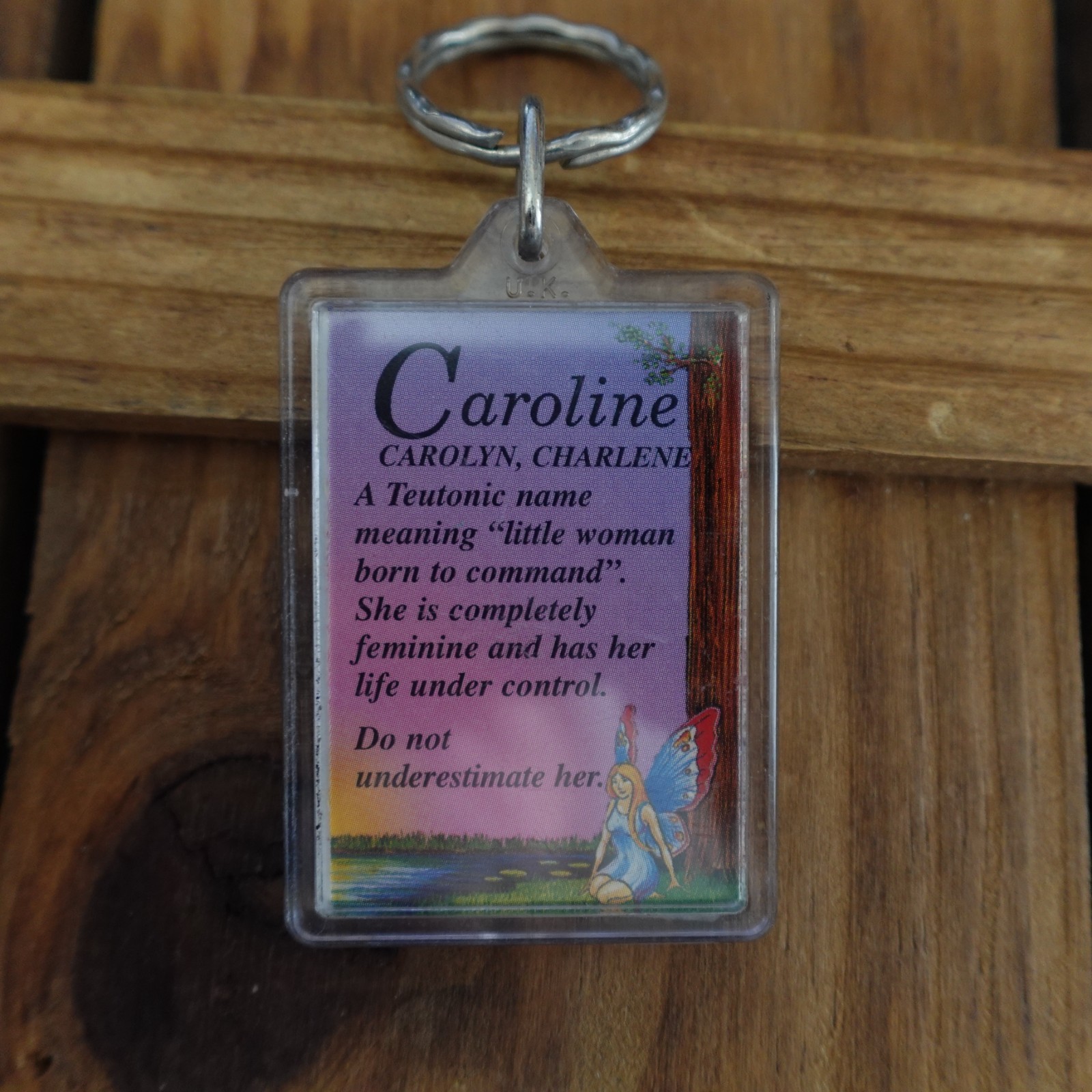 Caroline Personalized Keychain Plastic Novelty Name Definition Meaning Gift