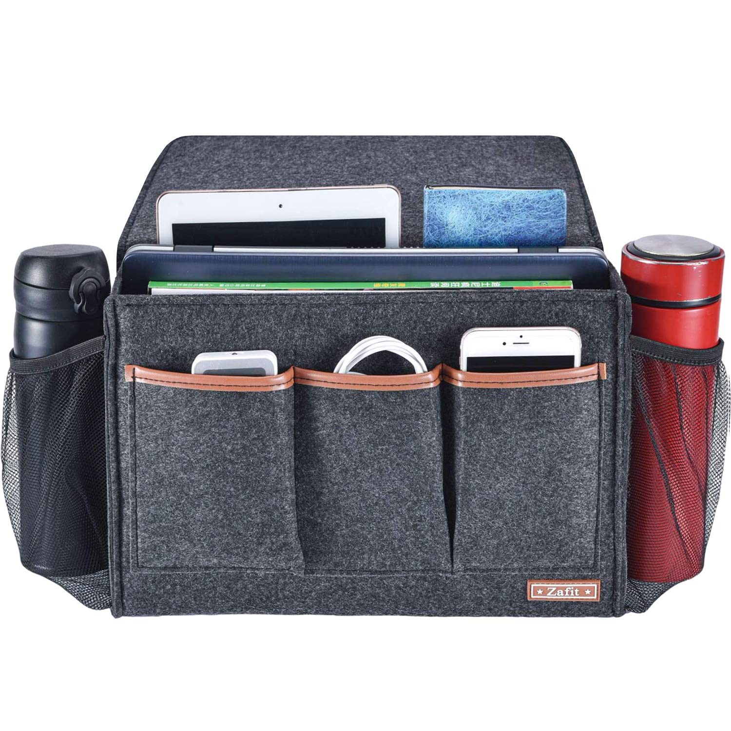 Bedside Caddy, Large Size Storage Organizer with 8 Pockets - Holds Magazines,...