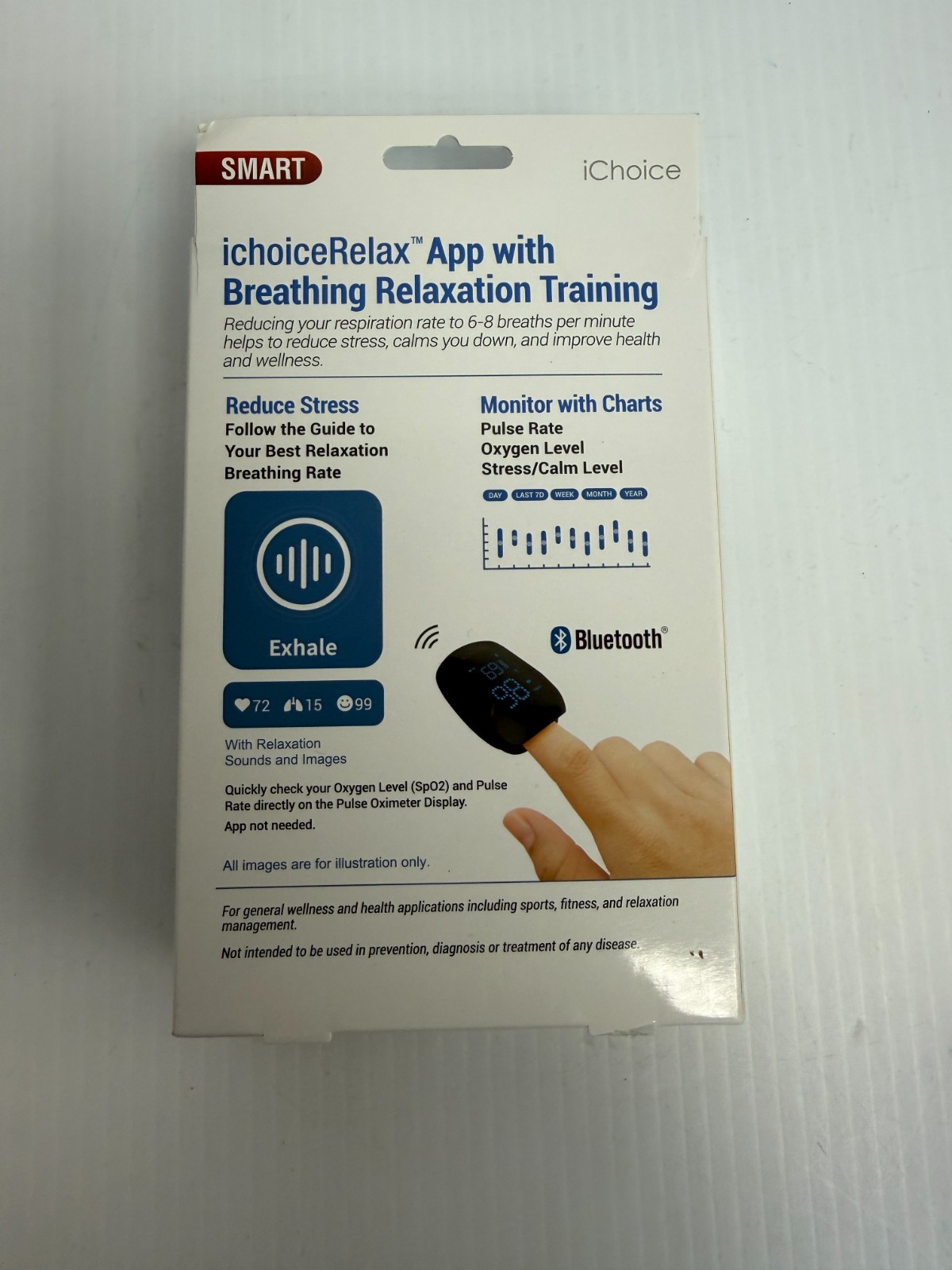 ICHOICE Pulse Oximeter + Relaxation Coach Bluetooth OX200