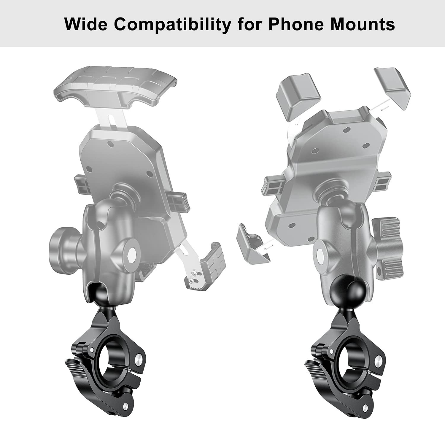 1" Ball Adapter for Handlebars, Aluminium 1 inch Handlebar Ball Base Work wit...