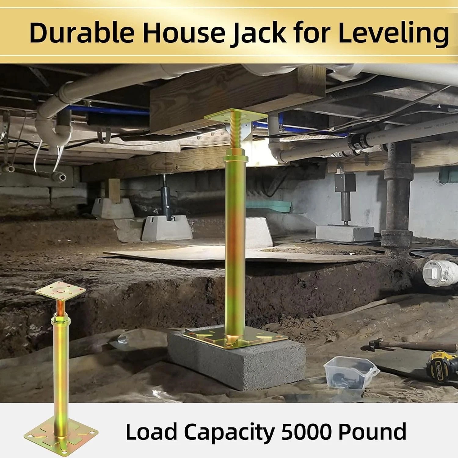 Professional Leveling Jacks 11-16 Inch - 6500 lbs Capacity for Construction