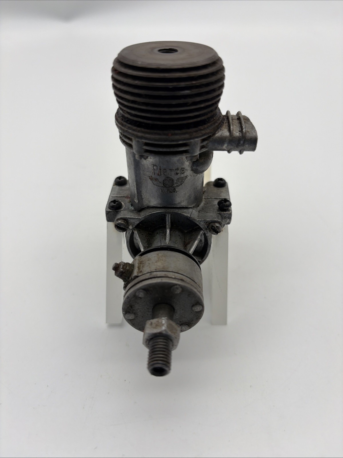 RARE VINTAGE 1947 PIERCE SUPER "J" 29 GAS SPARK MODEL AIRPLANE ENGINE W TANK M5