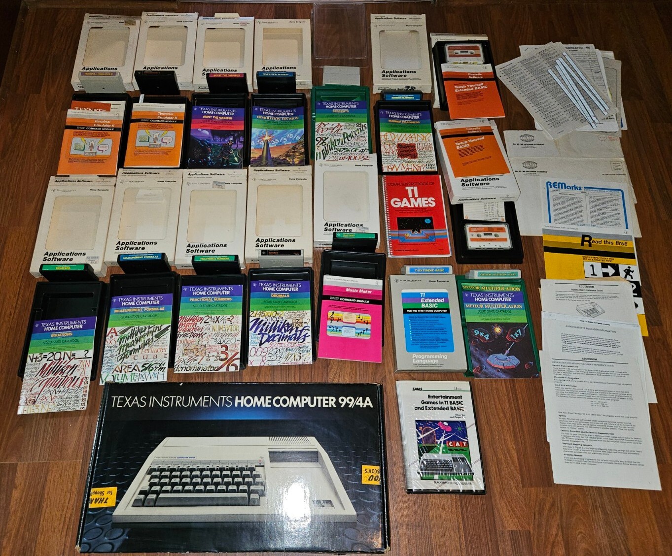 Texas Instruments TI 99/4a Computer BUNDLE w Huge Accessory / Software Lot MINT!