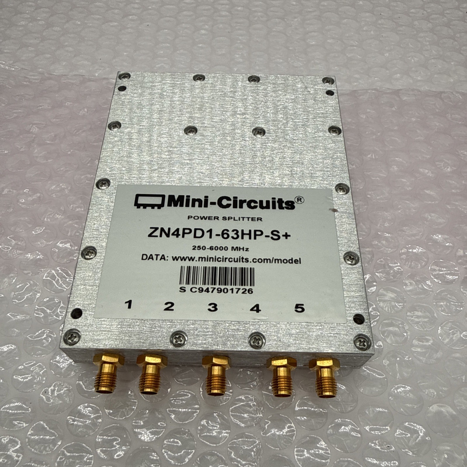 Mini-Circuits ZN4PD1-63HP-S+ 4-Way Power Splitter Combiner 250-6000 MHz Used