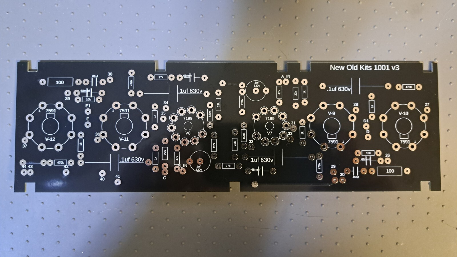 Replacement board for AA-100 Heathkit stereo amplifier.  Black. Brand new PCB.