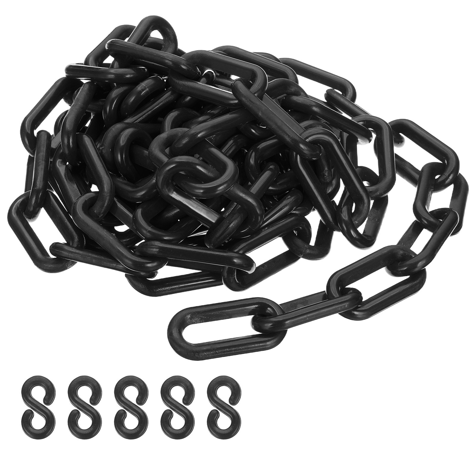 Black Plastic Chain 10 ft 8mm Safety Barrier Chain