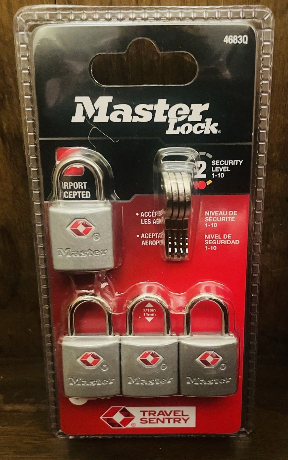 MASTER LOCK 4683Q Keyed TSA Approved Luggage PADLOCK 7/8 inch Wide 4 Pack NEW