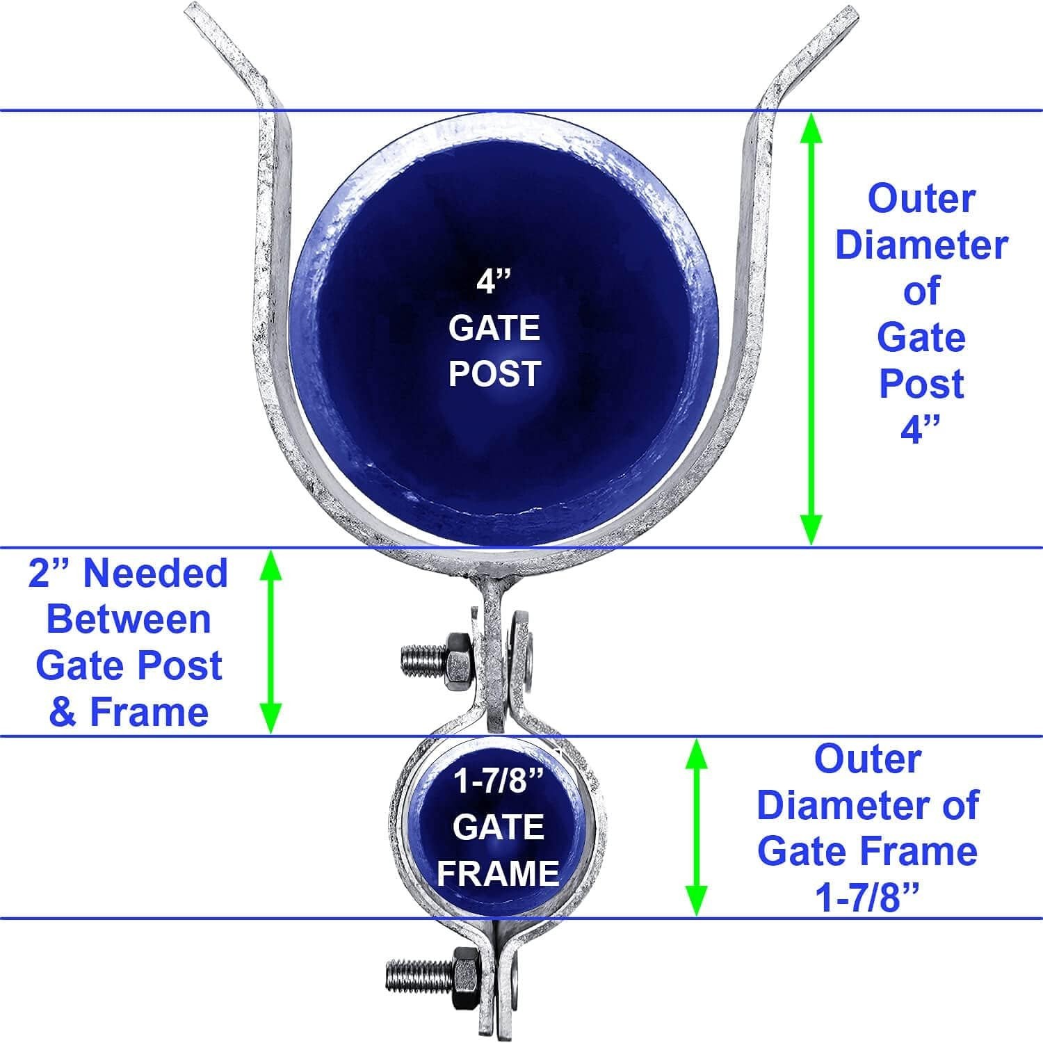 1-7/8" x 4" Galvanized Gate Fork Latch with Padlock Hole for Enhanced Security