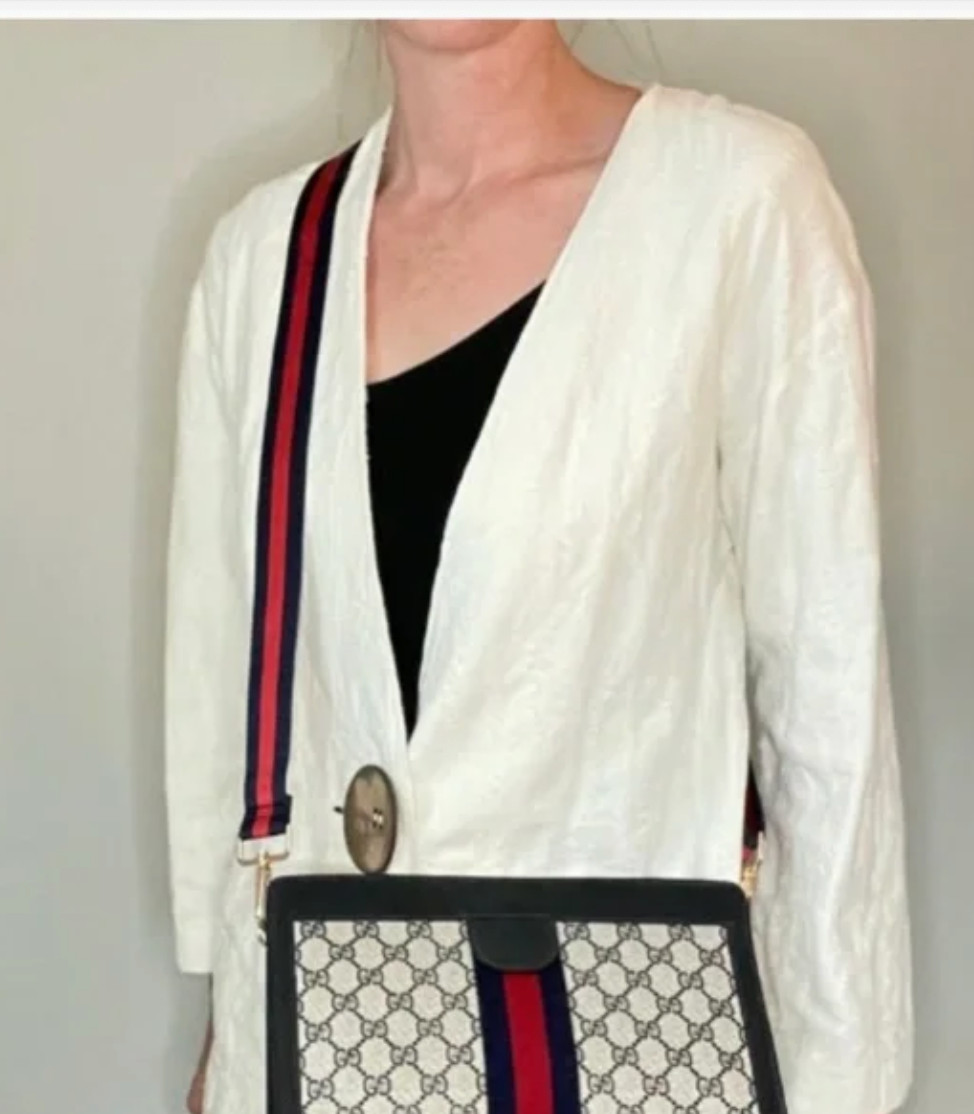 Replacement Bag Strap Blue & Red Web For Designer Bags NWT